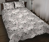 Cute french bulldog head pattern Quilt Bed Set