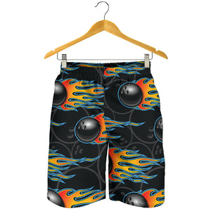 Bowling Balls Flame Pattern Men Shorts