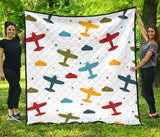 Airplane Star Cloud Colorful Premium Quilt