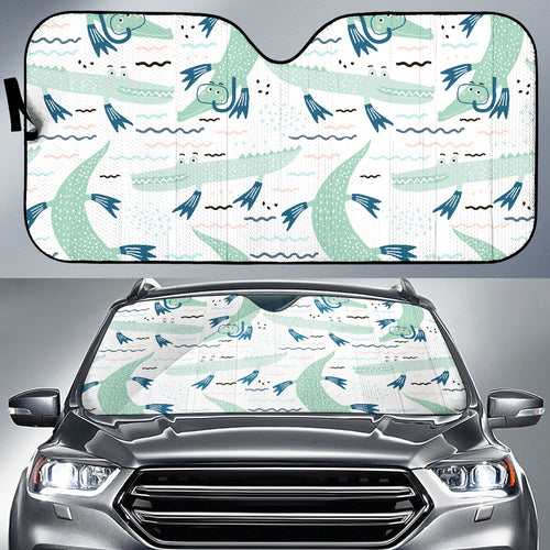 Crocodile Diver Pattern Car Sun Shade
