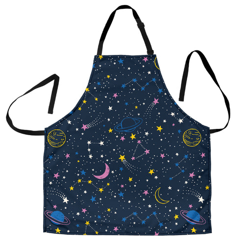 Space Pattern With Planets, Comets, Constellations And Stars Adjustable Apron