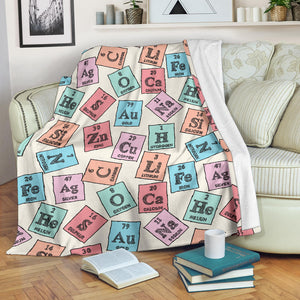Chemistry Periodic Table Pattern Print Design 02 Premium Blanket