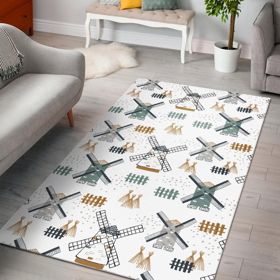 Windmill Pattern Area Rug
