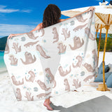 Cute Sea Otters Pattern Sarong
