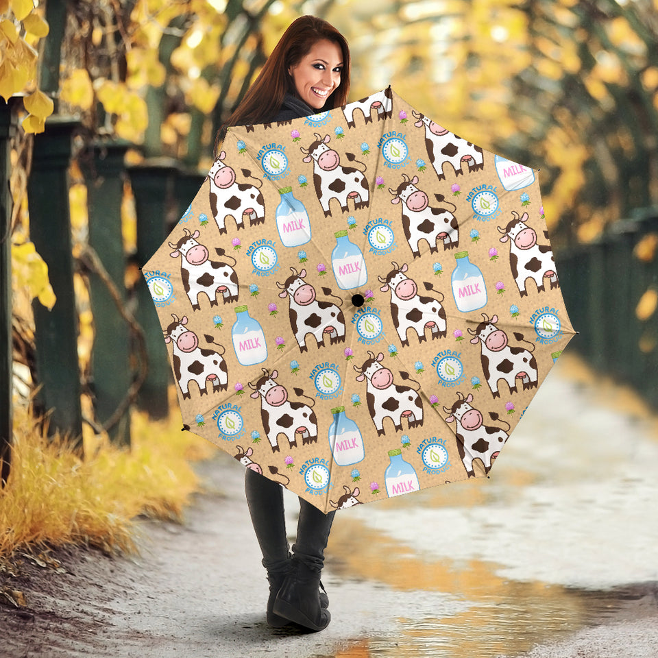 Cow Bottle Of Milk Pattern Umbrella