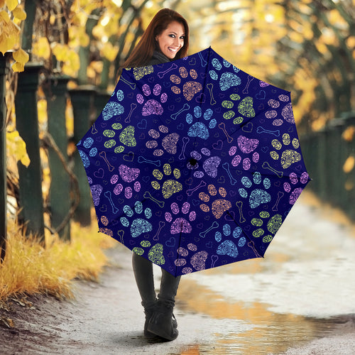 Dog Paws Pattern Print Design 02 Umbrella