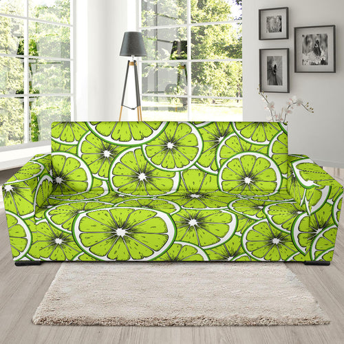 Slices Of Lime Design Pattern Sofa Slipcover