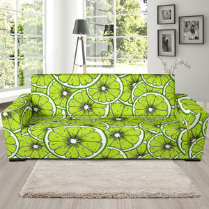 Slices Of Lime Design Pattern Sofa Slipcover