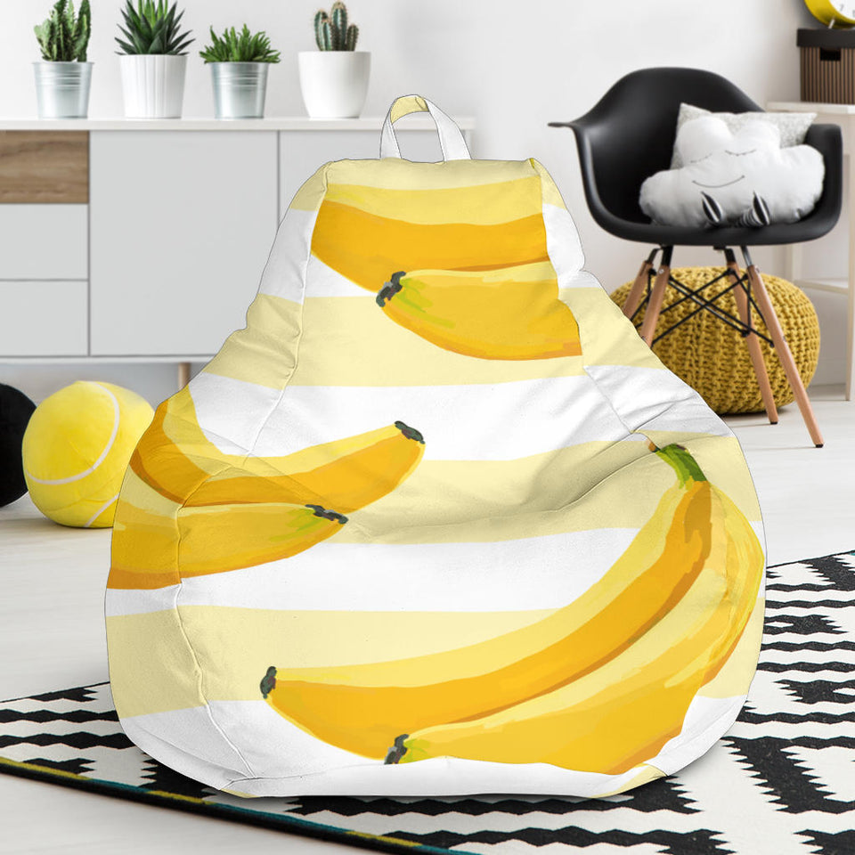 Banana Pattern Blackground Bean Bag Cover