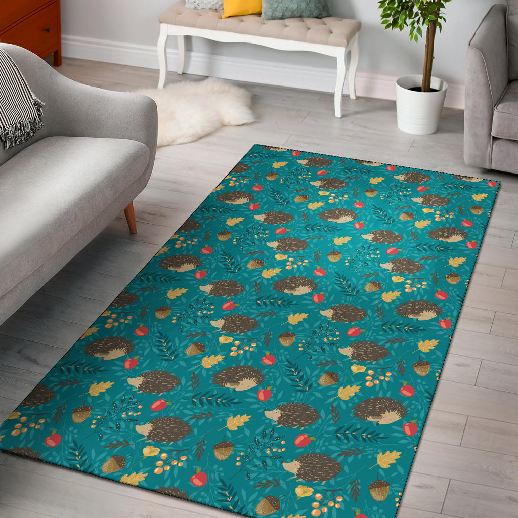 Hedgehog Pattern Print Design 01 Area Rug