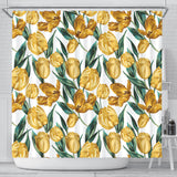 Yellow Tulips Pattern Shower Curtain Fulfilled In US