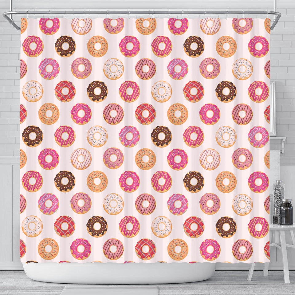 Colorful Donut Pattern Shower Curtain Fulfilled In US