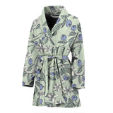 Hand Drawn Blueberry Pattern Women'S Bathrobe