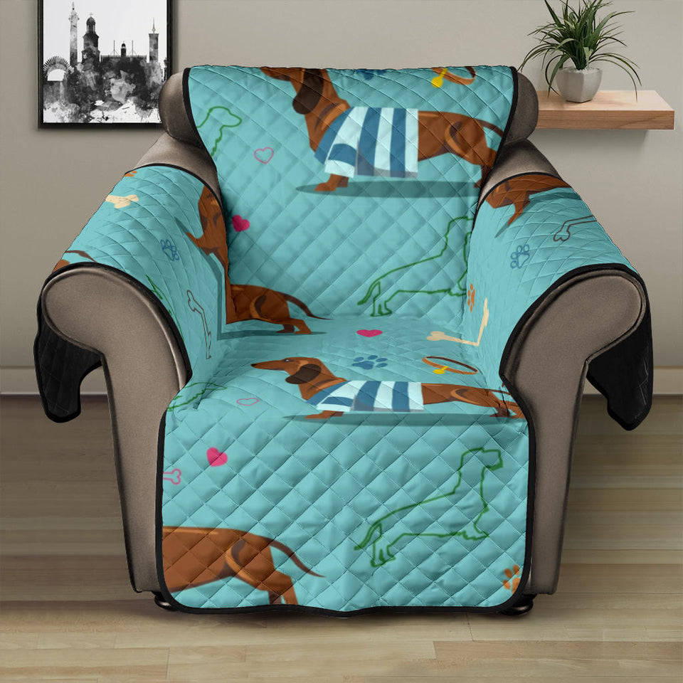 Dachshund decorative background Recliner Cover Protector