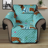 Dachshund decorative background Recliner Cover Protector
