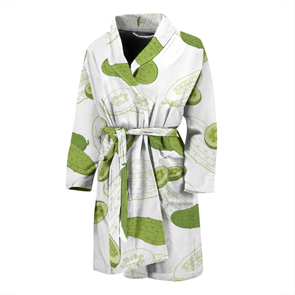 Cucumber Sketch Pattern Men'S Bathrobe