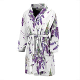 Lavender Flower Design Pattern Men'S Bathrobe