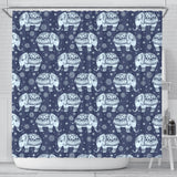 Elephant Tribal Design Pattern Shower Curtain Fulfilled In US