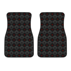 Casino Cards Suits Pattern Print Design 05 Front Car Mats