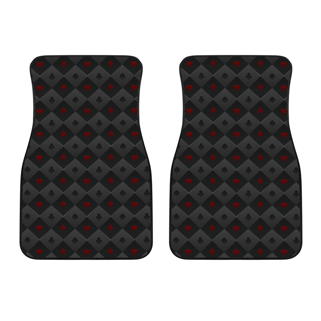 Casino Cards Suits Pattern Print Design 05 Front Car Mats