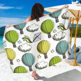 Hot Air Balloon Bird Cloud Pattern Sarong
