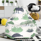 Chameleon Lizard Succulent Plant Pattern Bean Bag Cover