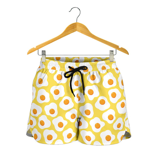Fried Eggs Pattern Print Design 05 Women Shorts
