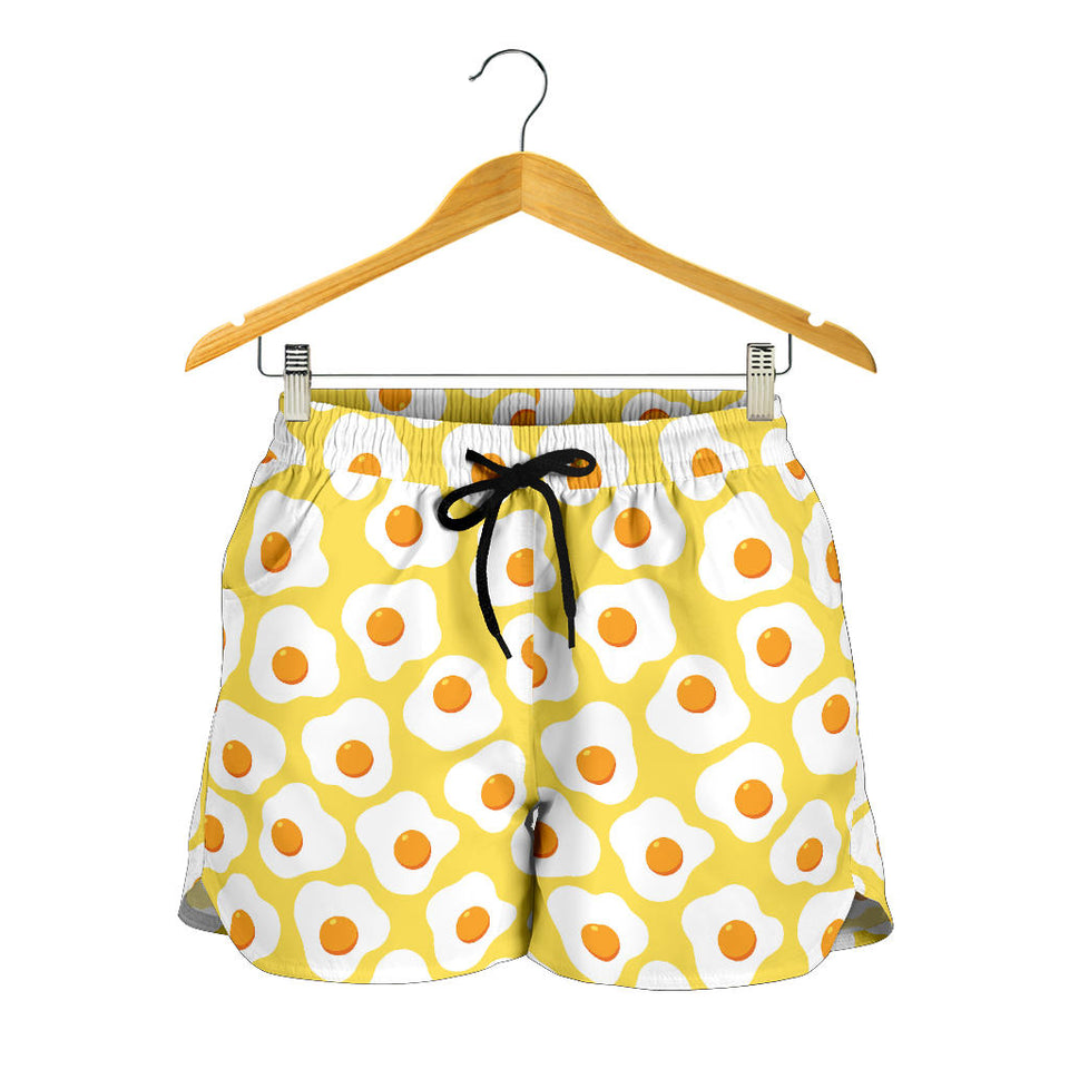 Fried Eggs Pattern Print Design 05 Women Shorts