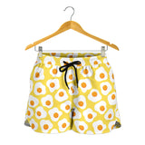 Fried Eggs Pattern Print Design 05 Women Shorts
