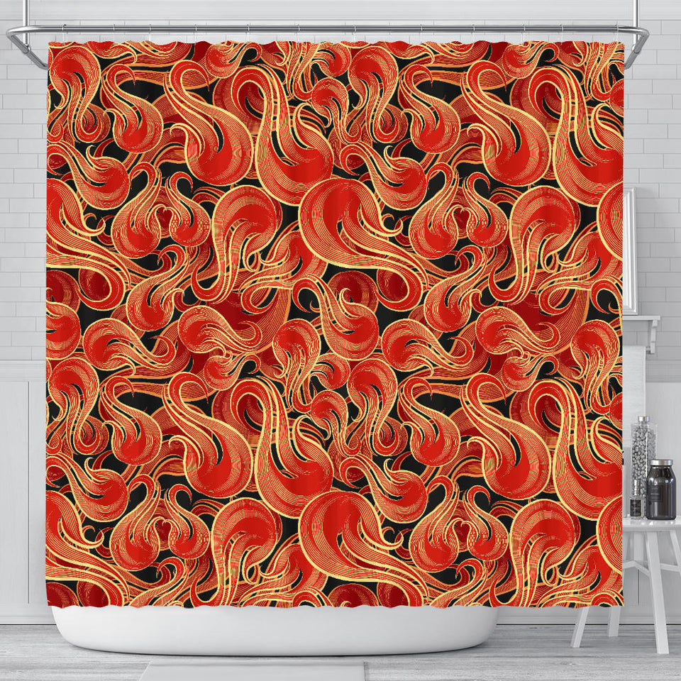 Fire Flame Pattern Shower Curtain Fulfilled In US