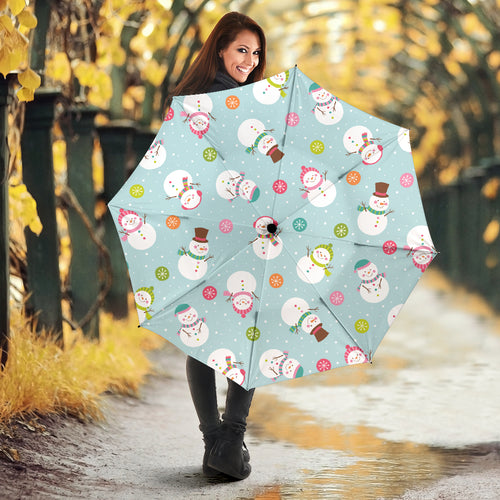 Cute Snowman Snowflake Pattern Umbrella