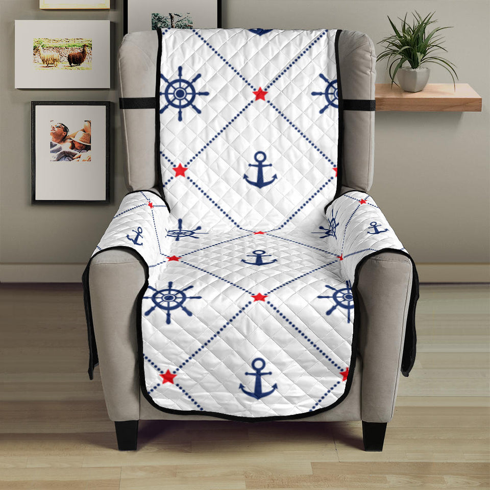 Anchor rudder nautical design pattern Chair Cover Protector