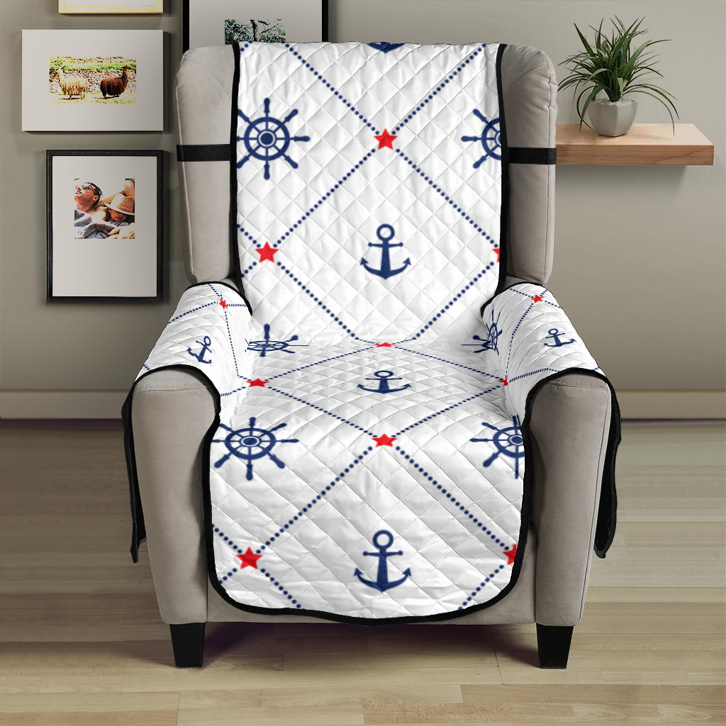 Anchor rudder nautical design pattern Chair Cover Protector