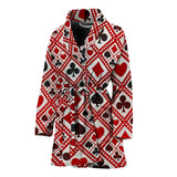 Casino Cards Suits Pattern Print Design 03 Women's Bathrobe