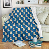 Golden Retriever Pattern Print Design 03 Premium Blanket