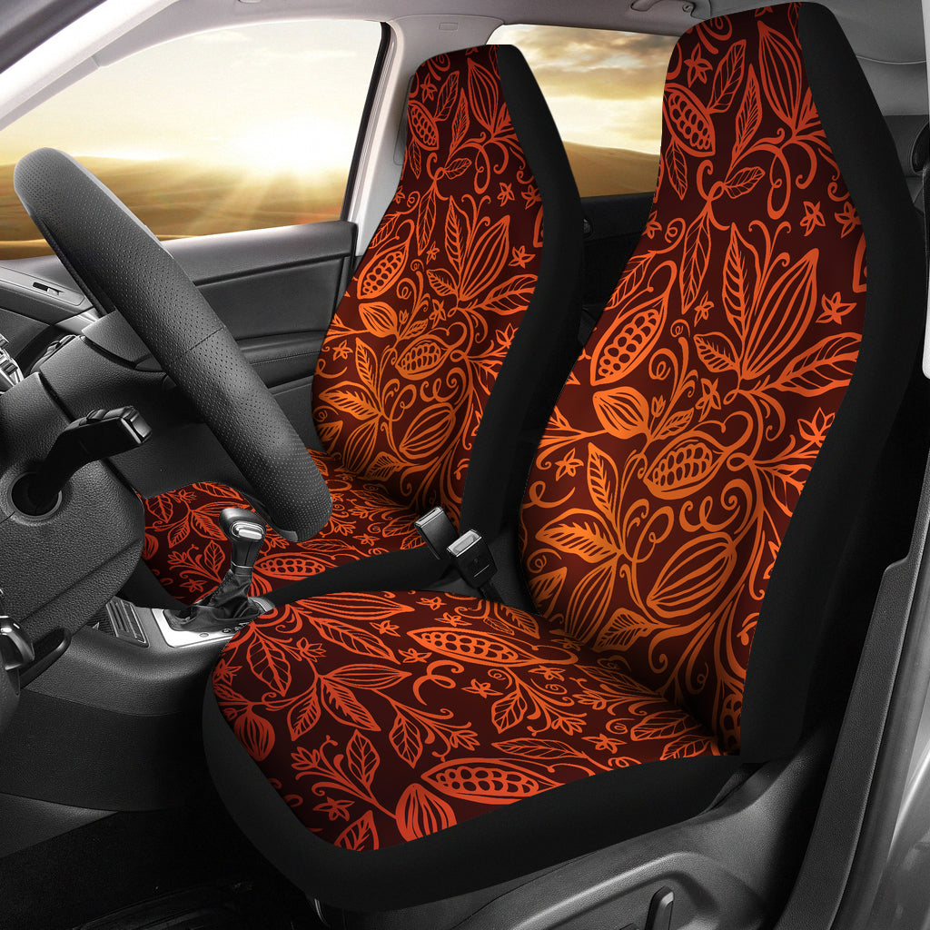 Cocoa Beans Tribal Polynesian Pattern Universal Fit Car Seat Covers