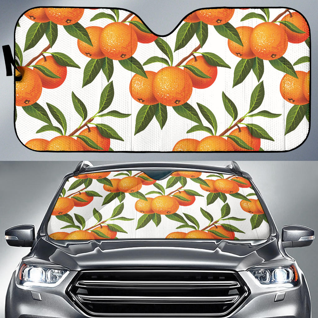 Oranges Pattern Background Car Sun Shade