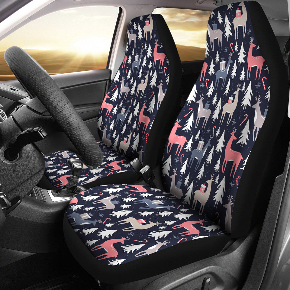Deers Winter Christmas Pattern Universal Fit Car Seat Covers