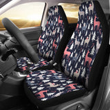 Deers Winter Christmas Pattern Universal Fit Car Seat Covers