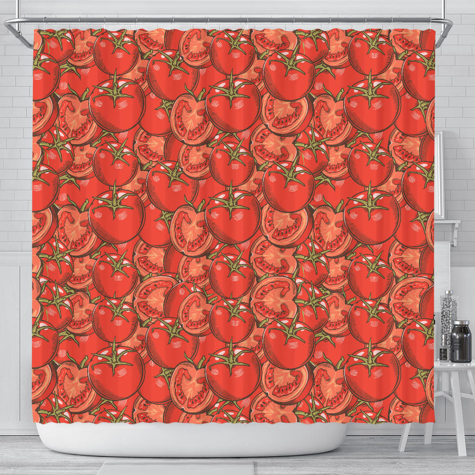 Red Tomato Pattern Shower Curtain Fulfilled In US