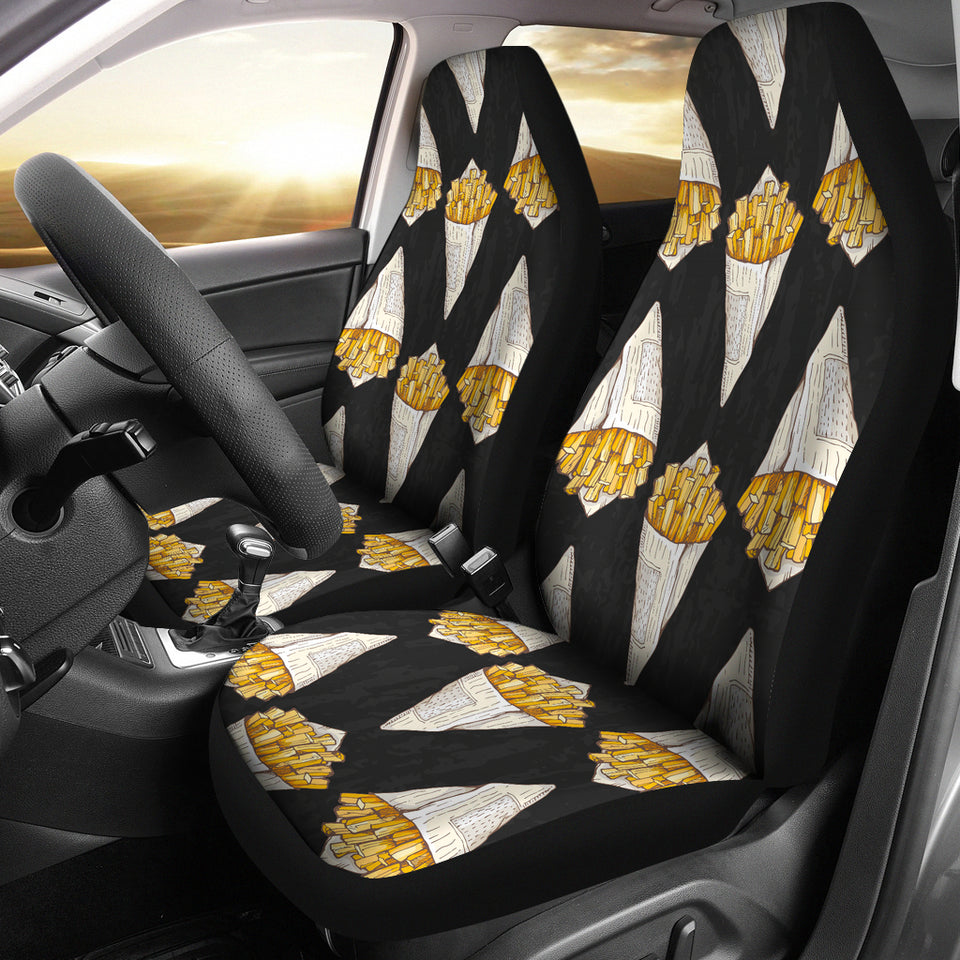French Fries Dark Background Universal Fit Car Seat Covers