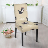 Cute Siberian Husky Dining Chair Slipcover