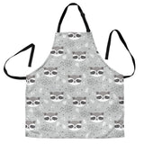 Cute Raccoons Leaves Dot Adjustable Apron