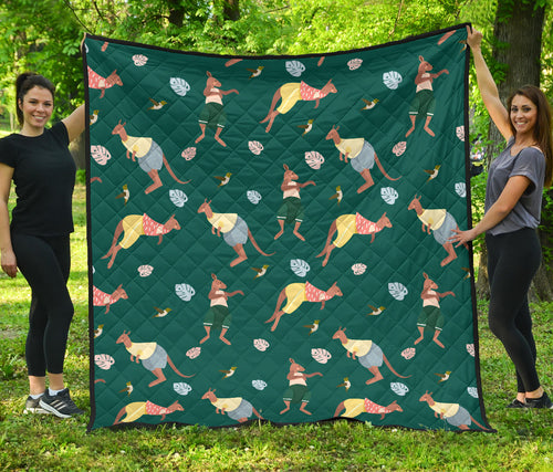 Kangaroo Leaves Pattern Premium Quilt