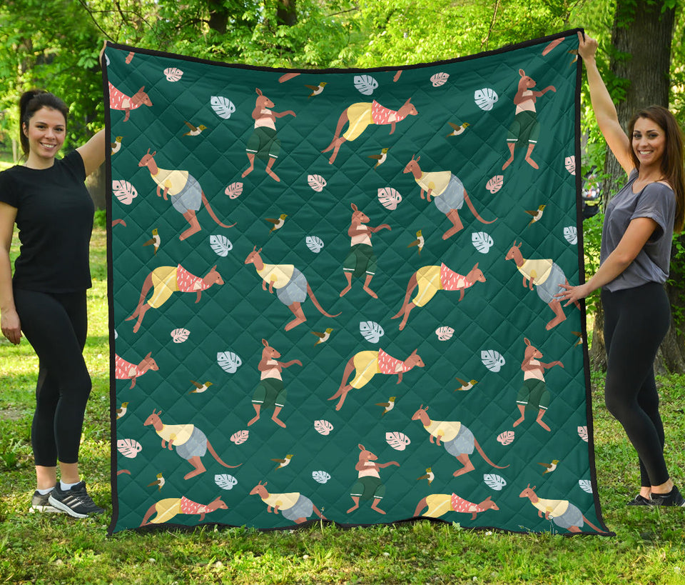 Kangaroo Leaves Pattern Premium Quilt