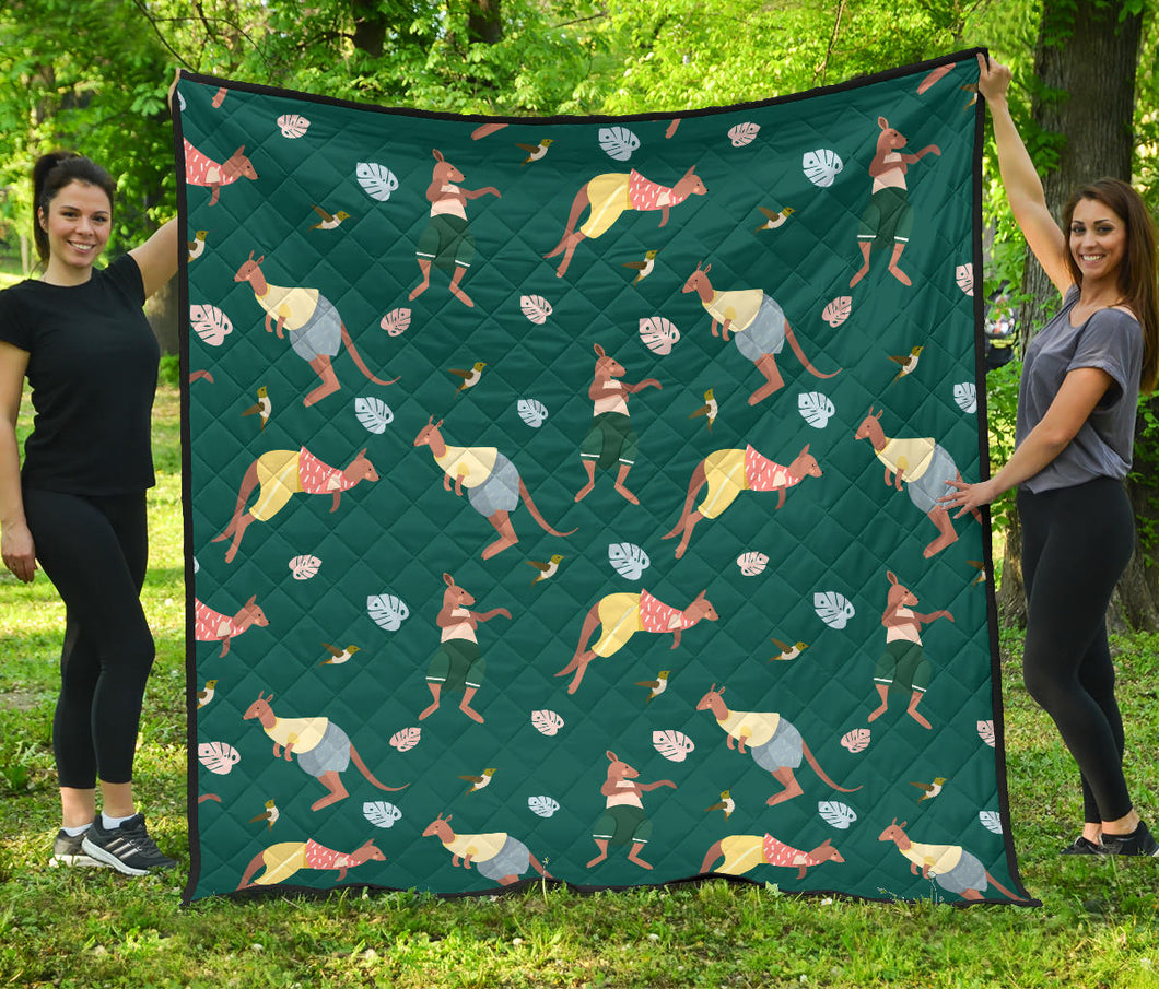 Kangaroo Leaves Pattern Premium Quilt