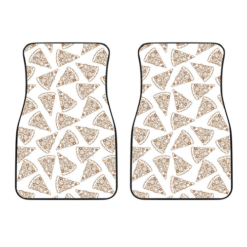 Hand Drawn Pizza Pattern Front Car Mats