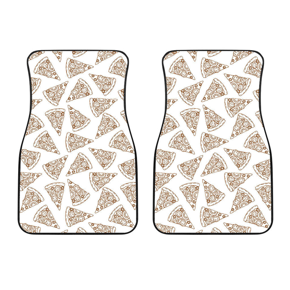 Hand Drawn Pizza Pattern Front Car Mats