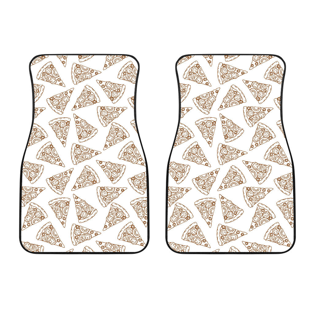 Hand Drawn Pizza Pattern Front Car Mats