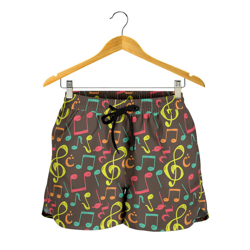 Music Notes Pattern Print Design 05 Women Shorts